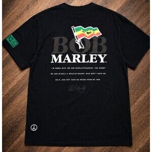Bob Marley Shoe Palace Embroidered T Shirt Mens L Reggae Double Sided